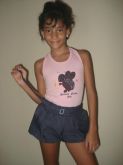 CONJUNTO SHORT JEANS E BLUSA EM MALHA